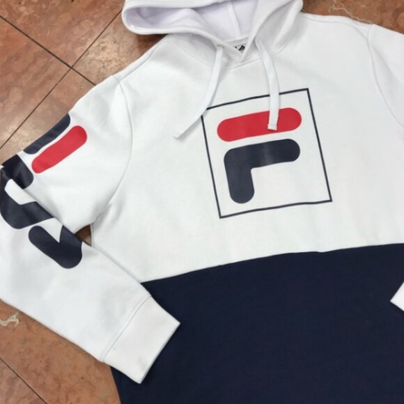 Men's Fila White | Navy | Red Signature Hoodie - Picture 3 of 3